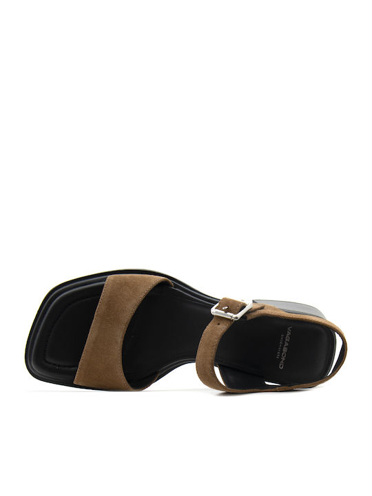 Ines Suede Sandals Brown