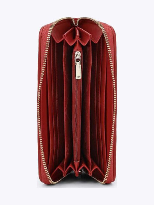 Debossed Large Women's Wallet Red