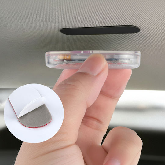 Lampă Ambientală Auto Led RGB Zola 8 Moduri de Iluminare Suport Magnetic 6 Leduri Alimentată cu Baterii 5.5 X 2.5 Cm Transparentă
