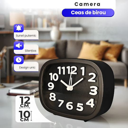 Cameră Spion Ascunsă Ceas Deșteptător Wifi Card 16gb 4k Transmisie Live Full Hd 1080p Detectare Mișcare Ceas Funcțional Monitorizare 24/7 Acces De La Distanță