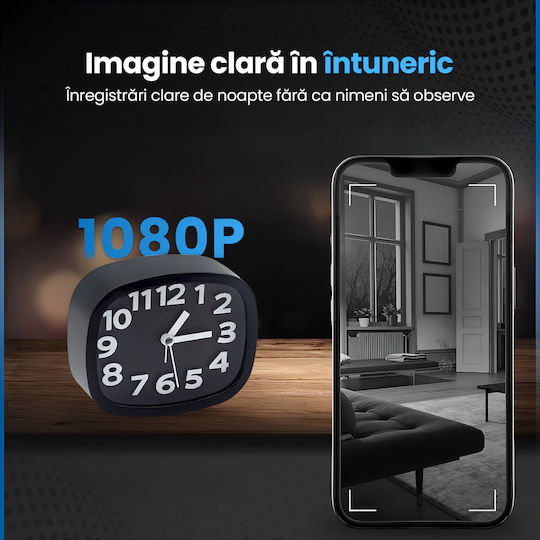 Cameră Spion Ascunsă Ceas Deșteptător Wifi Card 64gb 4k Transmisie Live Full Hd 1080p Detectare Mișcare Ceas Funcțional Monitorizare 24/7 Acces De La Distanță
