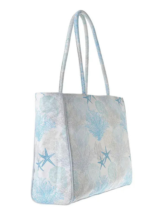 Ble Resort Collection Υφασμάτινη Τσάντα Θαλάσσης Λευκή Ble Resort Collection Υφασμάτινη Τσάντα Θαλάσσης Λευκή