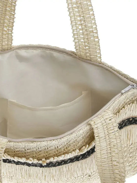Ble Resort Collection Ψάθινη Τσάντα Θαλάσσης Εκρού