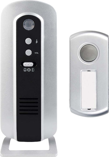 Alecto Wireless Doorbell 36 Melodies Ip44 Rating 30m Range Easy Installation Black Silver