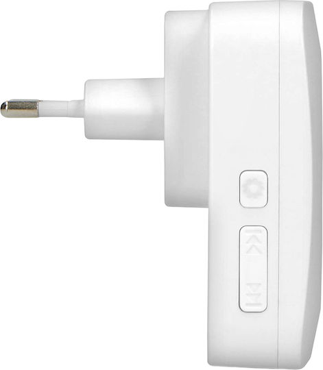 Alecto Ip44 Waterproof Kinetic Wireless Doorbell Range Up To 200 Meters White