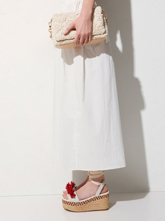 Women's Summer Platforms In Red Espadrille Style
