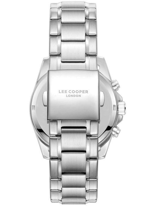 Lee Cooper Dual Time Men's Watch 42mm Battery With Silver Metal Bracelet