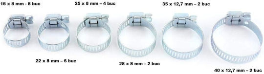 Set 26 Cleme Pentru Furtunuri Zola 6 Dimensiuni Diferite 16 22 25 28 X 8 Mm 35/40 X 12 7 Mm Cutie De Depozitare