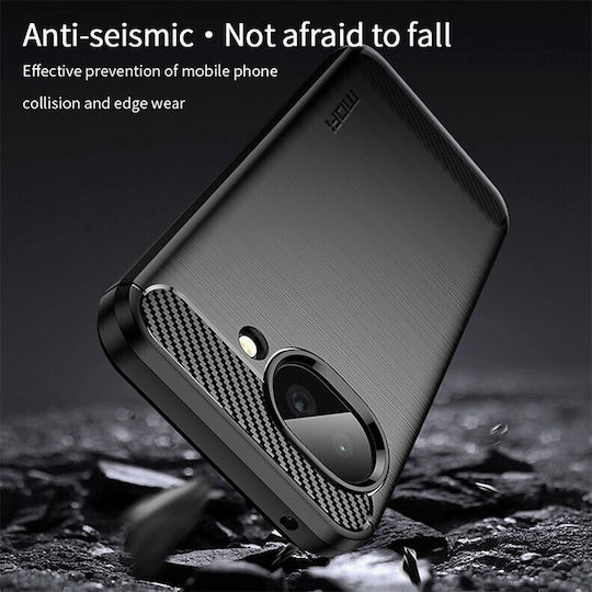 Mofi Brushed Carbon Silicone Black Back Cover (Google Pixel 10a)