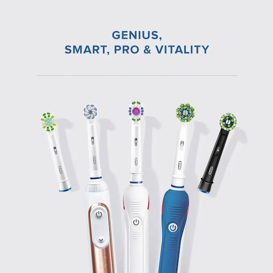Oral-B Cross Action CleanMaximiser Rezerve Capete Periuță Dinți Electrică Ediția Neagră 4 Buc