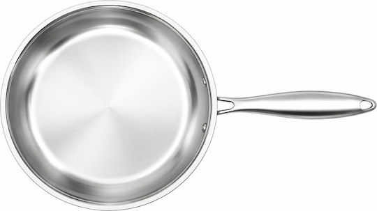 Cheffinger 20 Cm Frying Pan Compatible All Heat Sources Induction In Stainless Steel Silver