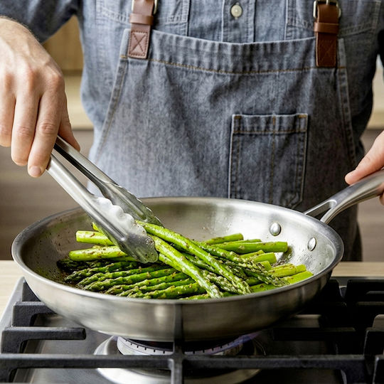 Cheffinger 24 Cm Pfanne Kompatibel Mit Allen Hitzequellen Induktion Aus Rostfreiem Stahl Silber