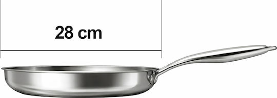 Cheffinger 28 Cm Pfanne Kompatibel Mit Allen Hitzequellen Induktion Aus Rostfreiem Stahl Silber