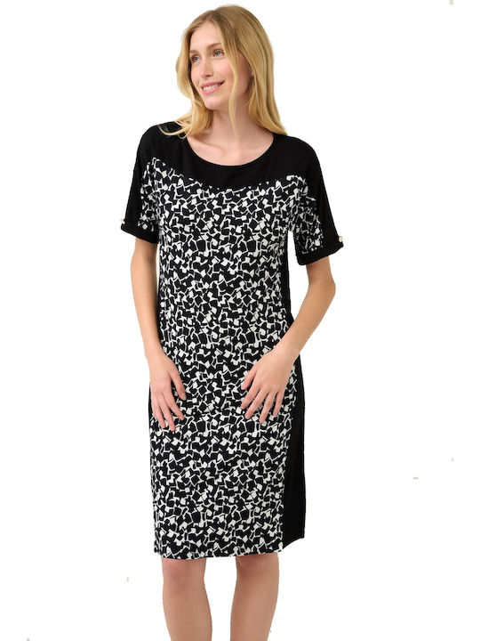 Sommer Hemdkleid Schwarz-Weiß
