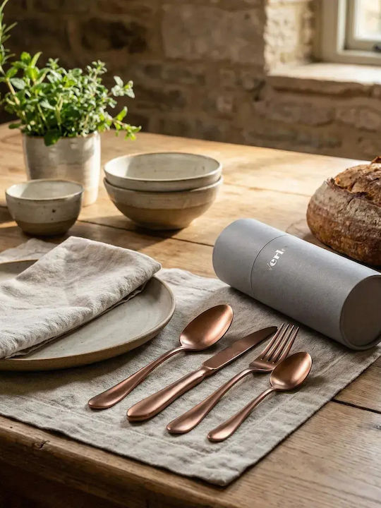 Verlo Cutlery Set Stainless Steel Copper 24 Pieces