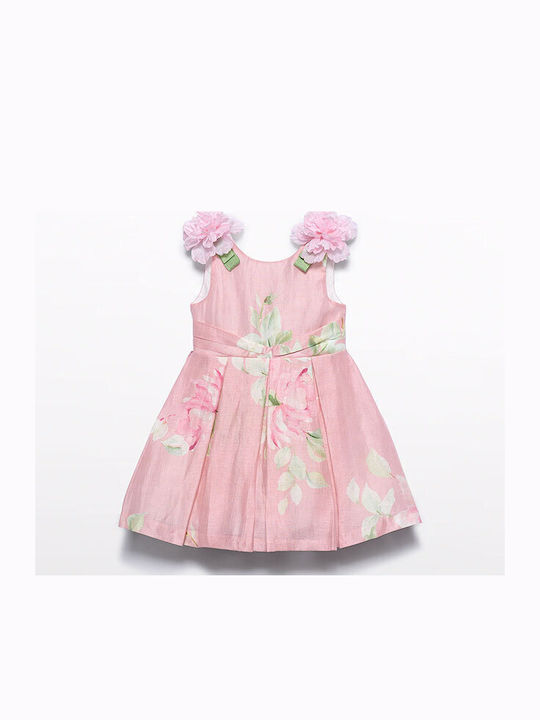 Girls Dress Linen Pink