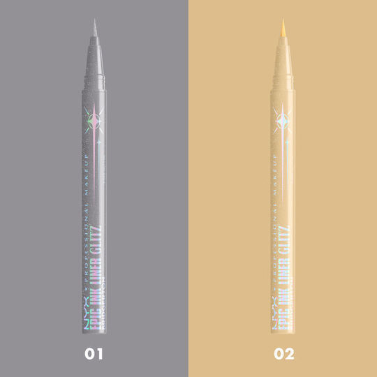NYX Professional Makeup Bridgerton Royal Epic Ink Glitz Водоустойчив Химикал Очни Линии 2 Glitzed В Злато 1мл