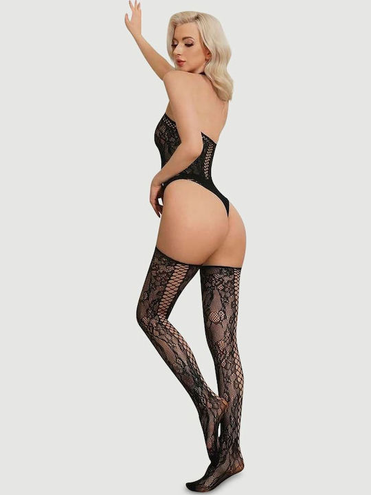 Ολόσωμο Καλσόν Nora 2 Piece Sexy Fishnet Bodystocking Μαύρο