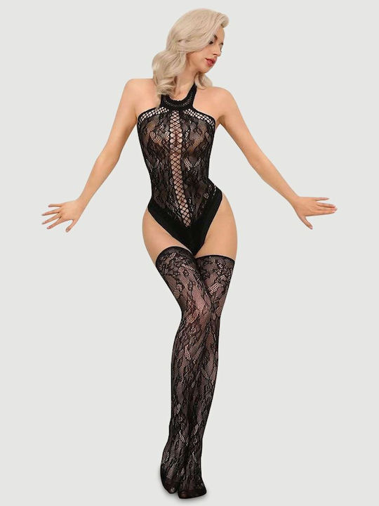 Ολόσωμο Καλσόν Nora 2 Piece Sexy Fishnet Bodystocking Μαύρο