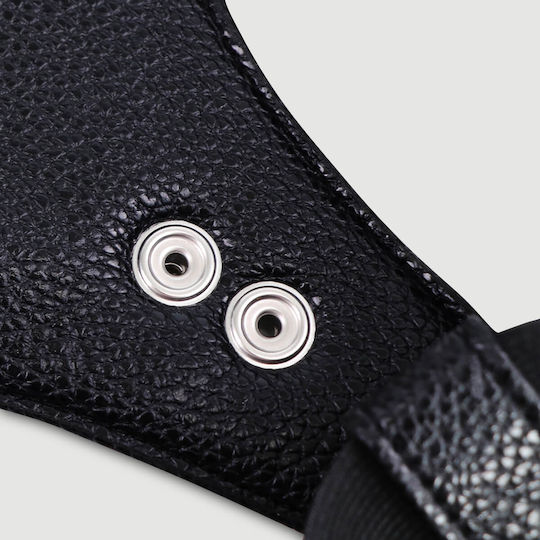 Δερμάτινο Strap On Harness Ρυθμιζόμενους Ιμάντες & Κρίκο Leather Strap On Harness Adjustable Straps & O Ring – Μαύρο