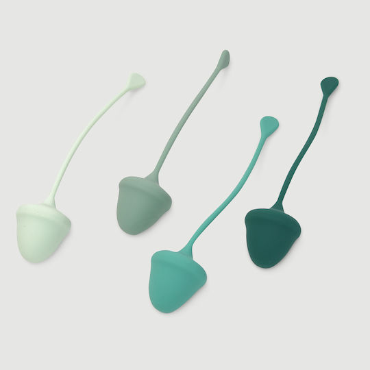 Set aus Silikon Vaginalkugeln Sexopolis Wellness Kegeltrainer Kirsch Premium Silikon Kegel Kugeln Set Grün