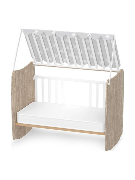 Lorelli Stars White Baby Crib with Wheels