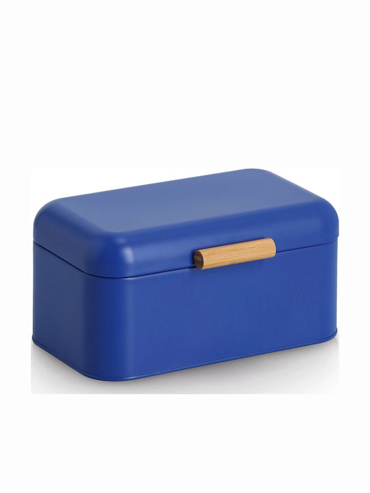 Ψωμιέρα με Καπάκι Μεταλλική Μπλε 30.5x20.5x15cm Ψωμιέρα με Καπάκι Μεταλλική Μπλε 30.5x20.5x15cm