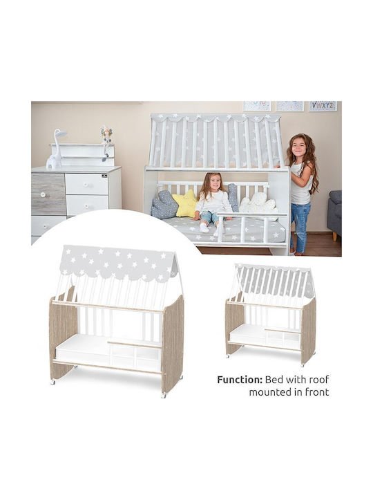 Lorelli Stars White Baby Crib with Wheels