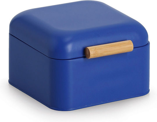 Brotkasten mit Deckel Metallisch Blau 20x20,5x13,5cm
