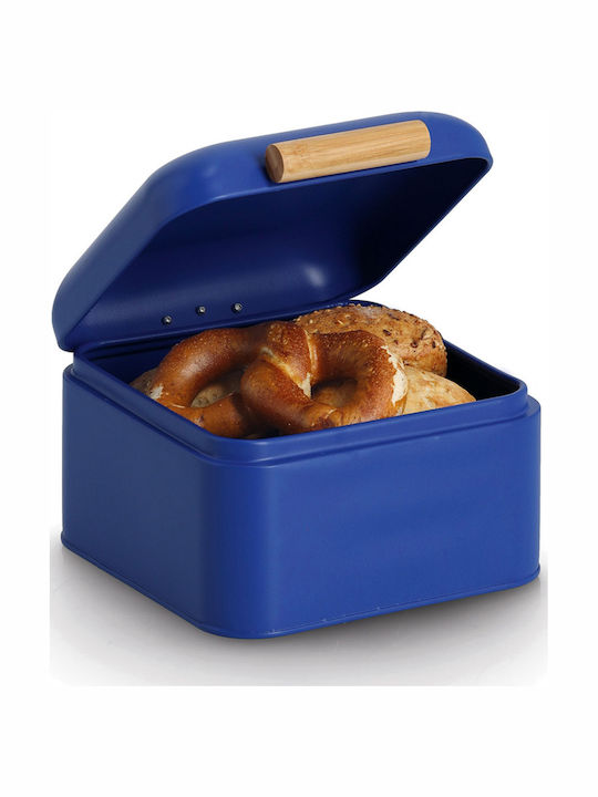 Brotkasten mit Deckel Metallisch Blau 20x20,5x13,5cm
