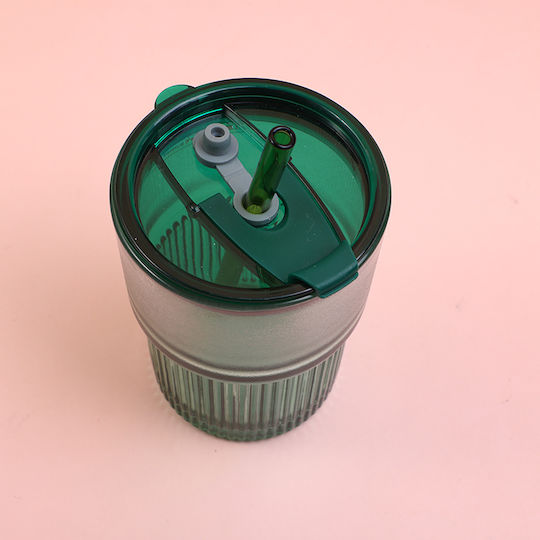 Yoyoso Kaffee/Freddo Glas in Brauner Farbe mit Strohhalm 450ml