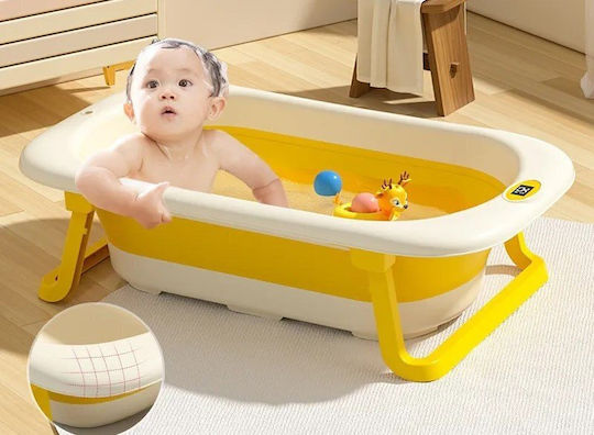 Little Mom Cadă Pliabilă Pentru Bebeluși cu Termometru Galbenă