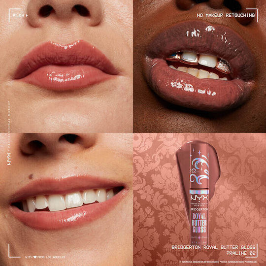 NYX Professional Makeup Bridgerton Royal Butter Lip Gloss 2 Praline 5ml