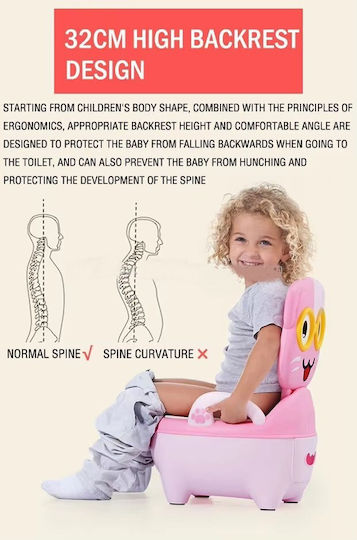 Little Mom Potty Toilet with Lid Pink