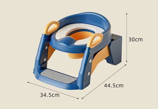 Little Mom Scaun de Toaletă Pentru Copii BH-BC-301 Albastru Cu Treaptă, Mânere & Pernuță