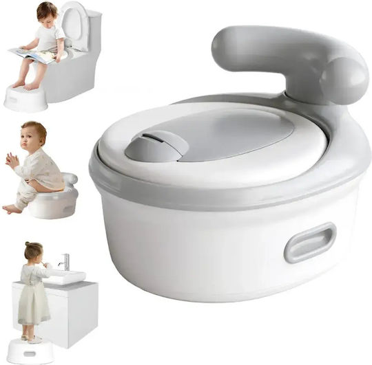 Little Mom Potties Toilet with Lid Gray
