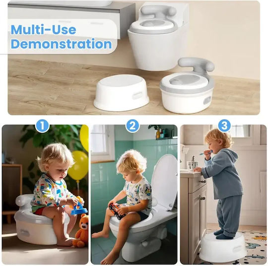 Little Mom Potties Toilet with Lid Gray