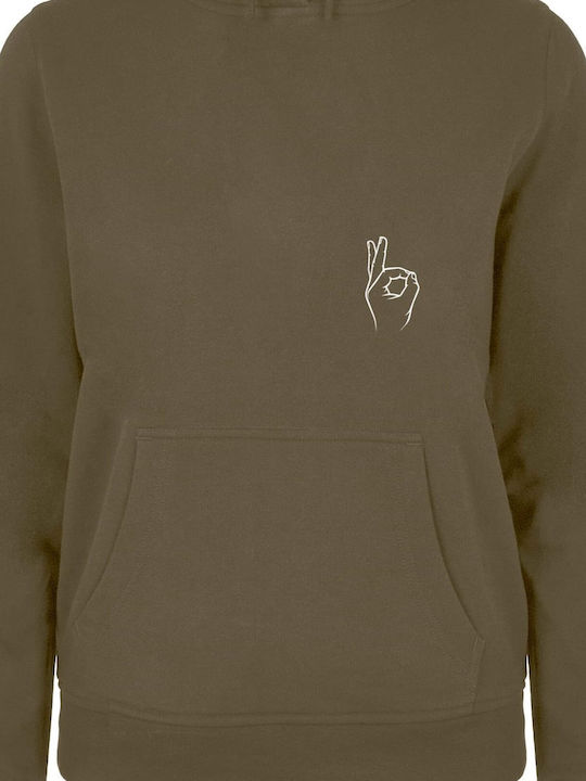 Women's Sweatshirt Hooded Olive