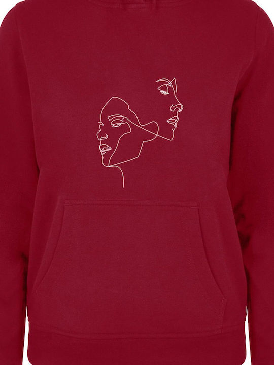 Women's Sweatshirt Hooded Burgundy