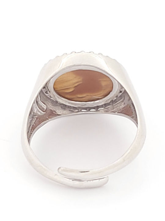 Women's Ring with Zircon Made of Silver