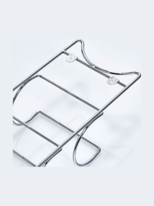 Wandmontierte Weinregal Möbel Metallisch für 5 Flaschen Silber 15x10.5x61cm