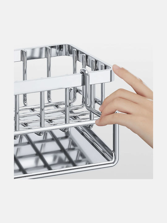 Foxmag24 Küchenspülen-Organisatoren Schwamm-Halter aus Inox Grau 23x10x9cm