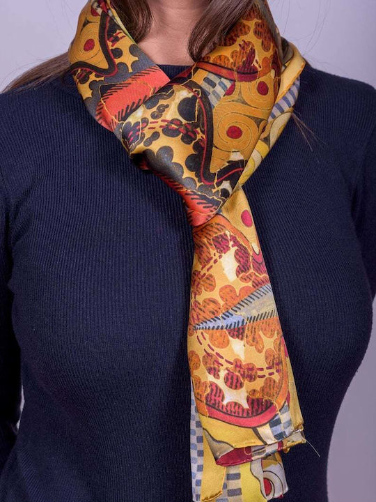 Kalfas Luxury Silk Women's Silk Shawl Yellow