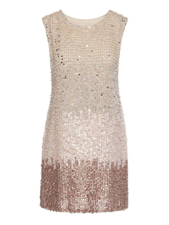 Summer Mini Evening Dress Nude