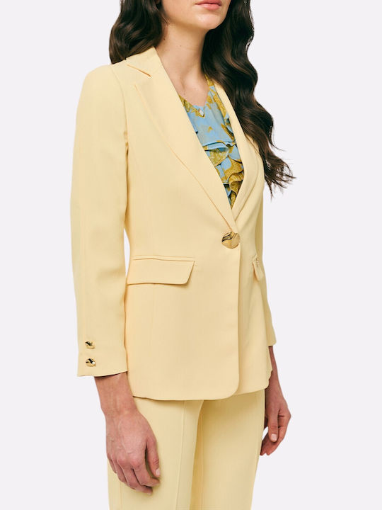 Forel Forel Damen Blazer mit Pailletten Gelb