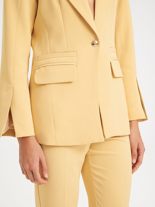 Mind Matter Women's Blazer Yellow