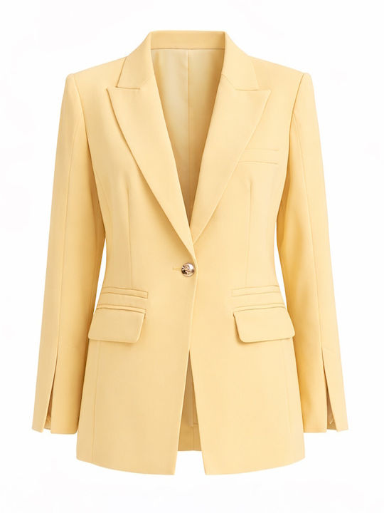 Mind Matter Women's Blazer Yellow