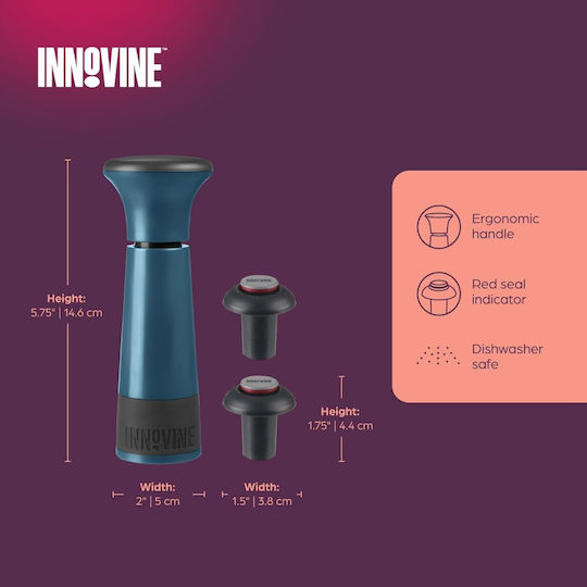 Innovine Αντλία Αφαίρεσης Αέρα με 2 Πώματα Μπλε