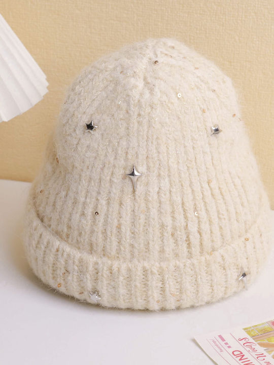 Beanie Unisex Knitted Beanie in Beige Color