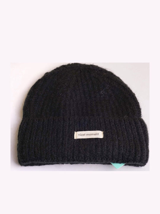Beanie Unisex Σκούφος Πλεκτός σε Μαύρο χρώμα
